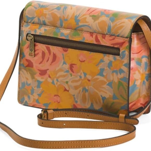 Patricia Nash Locri Citrus Rose Flowers Leather Crossbody / Satchel Convertible - Picture 3 of 4